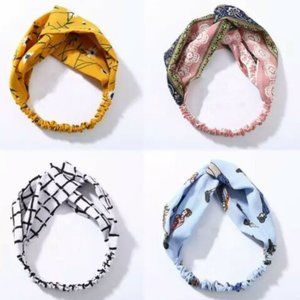 Fashion Women Knot Cloth Bandanas Print Striped